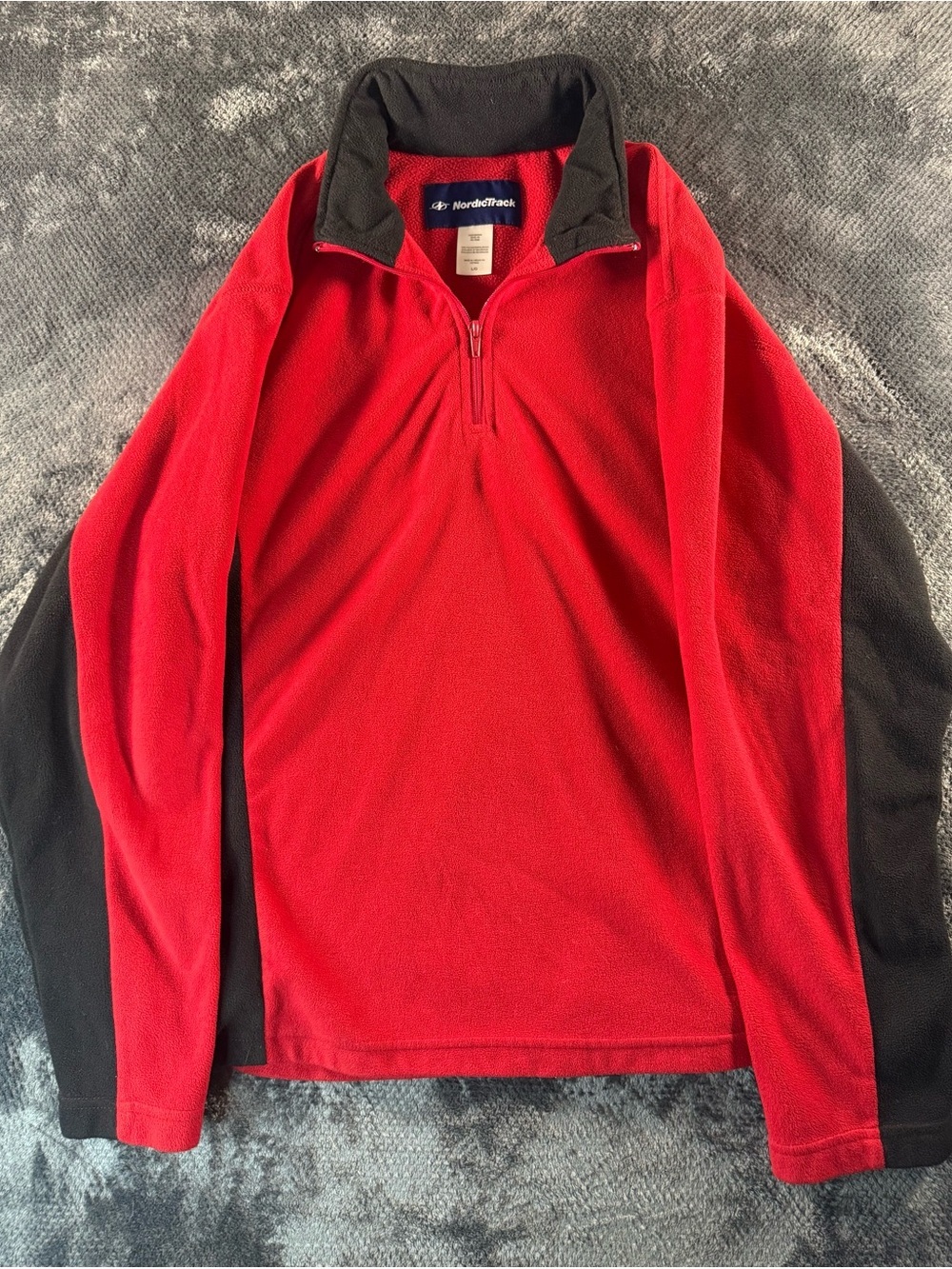 NordicTrack Red Fleece 1/4 Zip Pullover Sweatshirt
